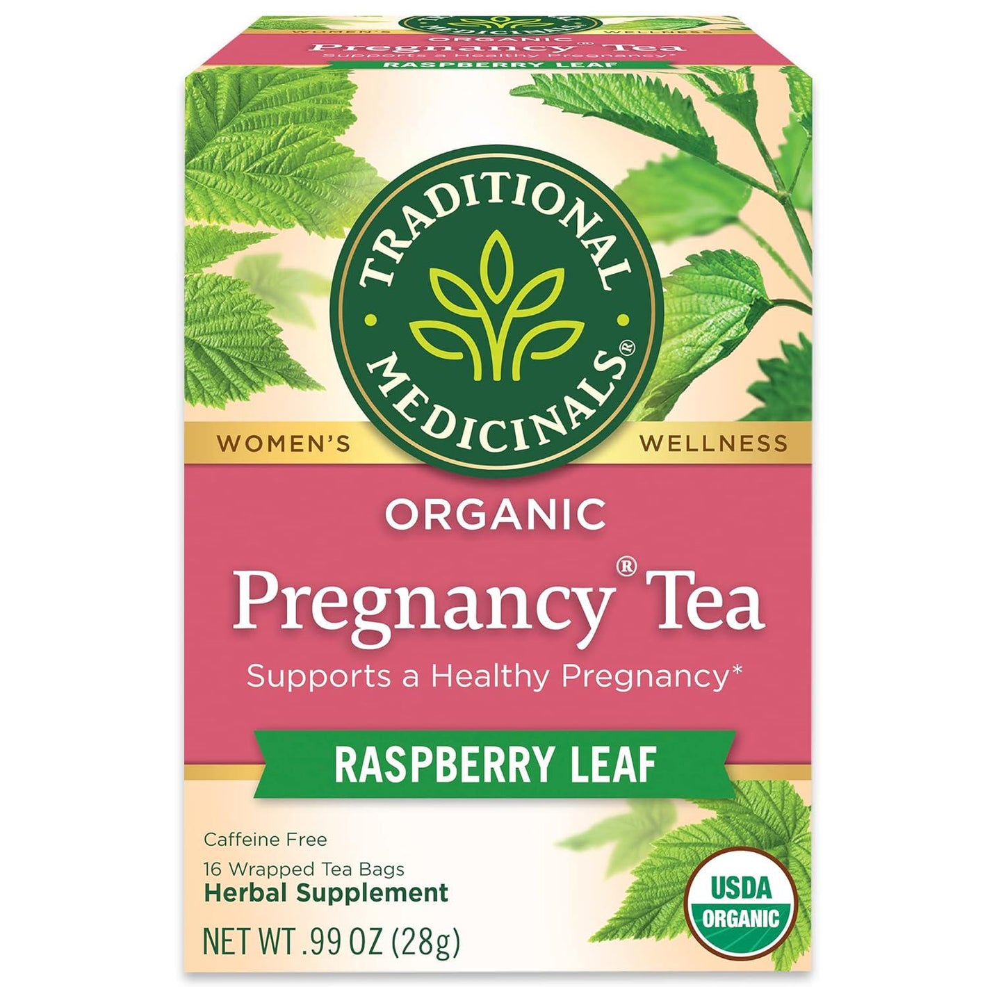 Traditional Medicinals Traditional Medicinals Tea, Organic Pregnancy Tea, Supports A Healthy Pregnancy, Raspberry Leaf, 16 Tea Bags