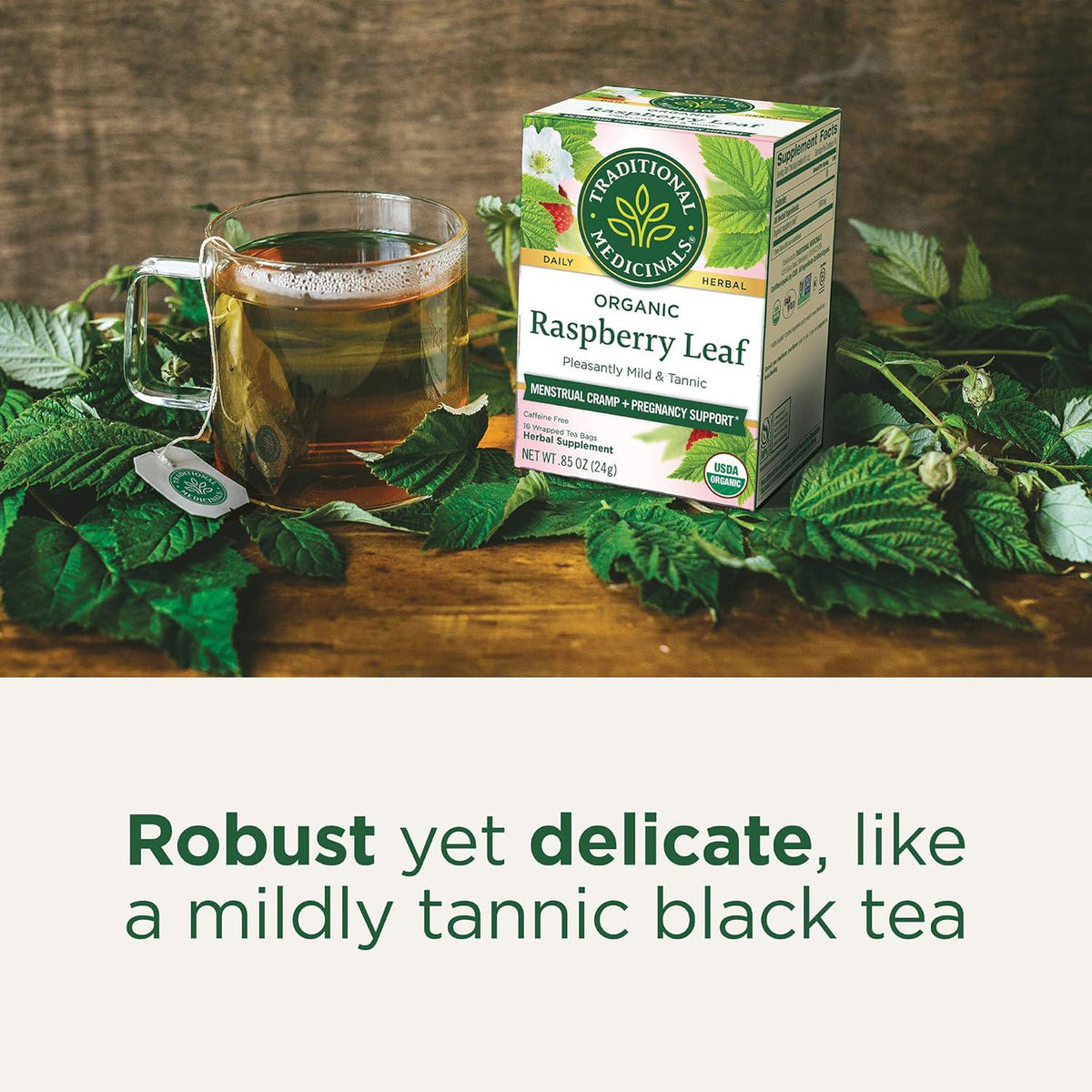 Traditional Medicinals Traditional Medicinals Tea, Organic Raspberry Leaf, Eases Menstrual Cramps, Supports A Healthy Pregnancy, 16 Tea Bags