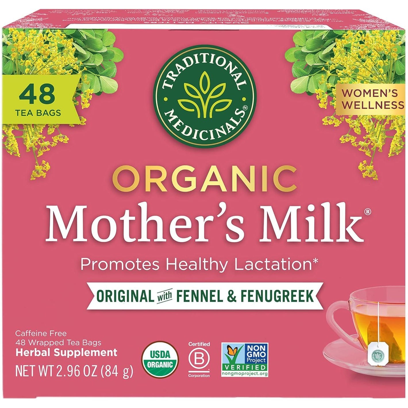 Traditional Medicinals Organic Mother’s Milk Women’s Tea, Promotes Healthy Lactation, 48 Tea Bags