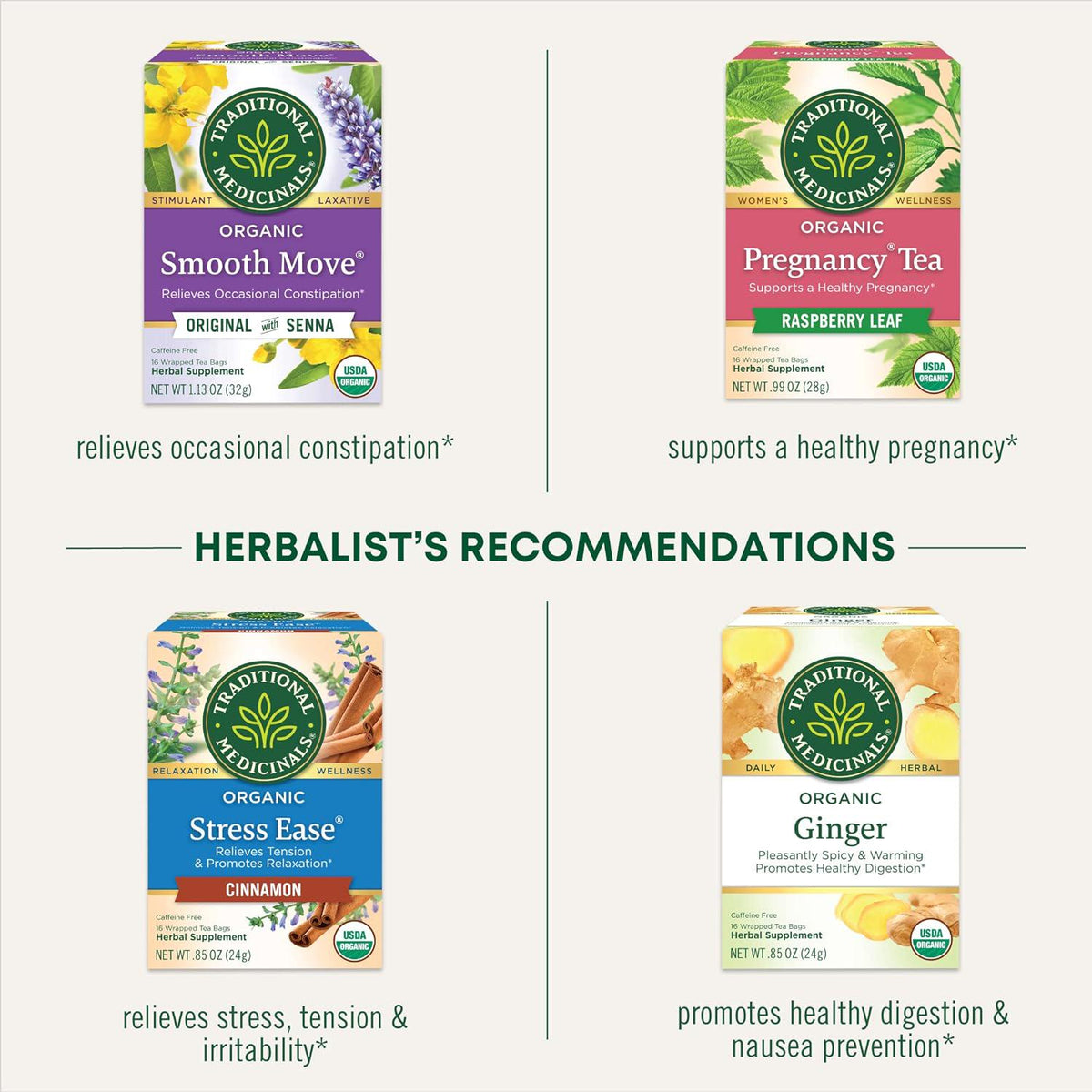 Traditional Medicinals Traditional Medicinals Tea, Organic Raspberry Leaf, Eases Menstrual Cramps, Supports A Healthy Pregnancy, 16 Tea Bags