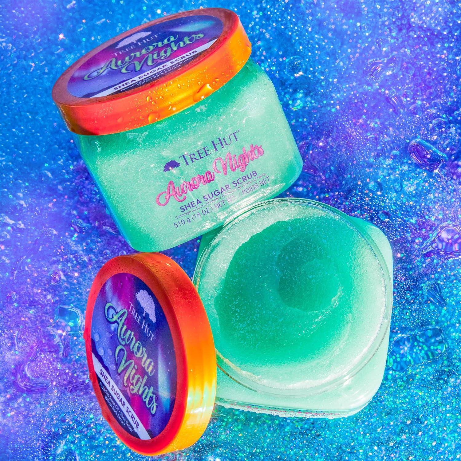 Tree Hut Aurora Nights Shea Sugar Scrub | Exfoliating Body Scrub Removes Dead, Dry Skin For A Soft And Hydrated Feel | Nourishing Essential Body Care | 18 Fl Oz.,