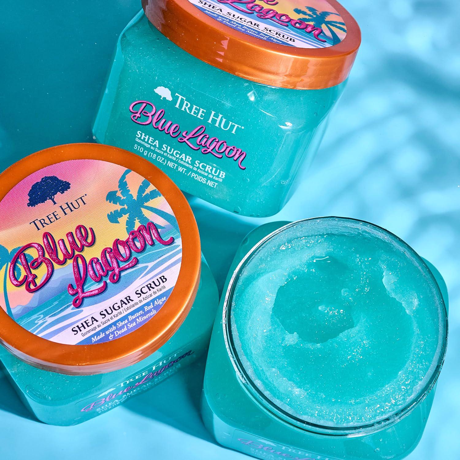 Tree Hut Blue Lagoon Shea Sugar Scrub | Exfoliating Body Scrub Removes Dead, Dry Skin For A Soft And Hydrated Feel | Nourishing Essential Body Care | 18 Fl Oz.,