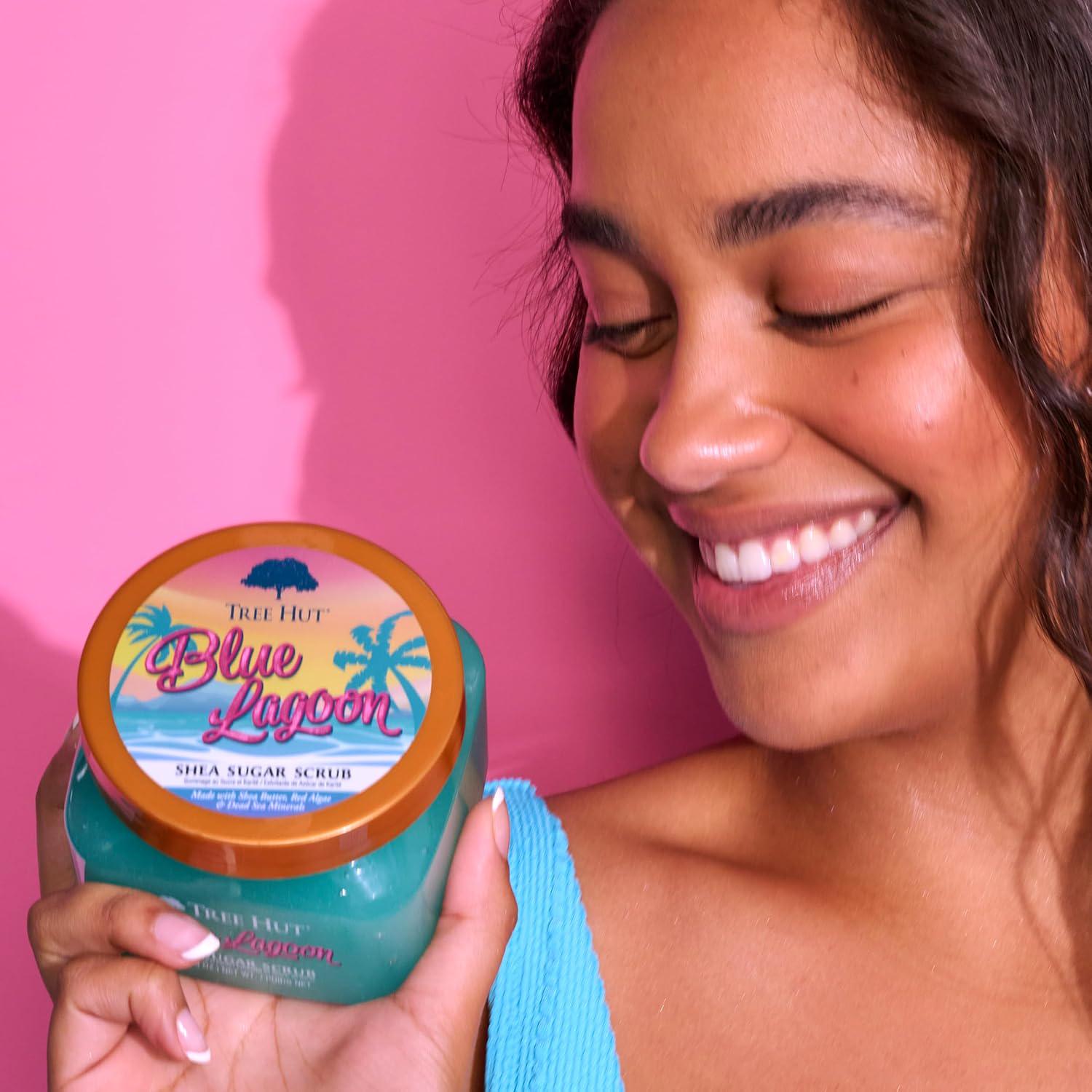 Tree Hut Blue Lagoon Shea Sugar Scrub | Exfoliating Body Scrub Removes Dead, Dry Skin For A Soft And Hydrated Feel | Nourishing Essential Body Care | 18 Fl Oz.,