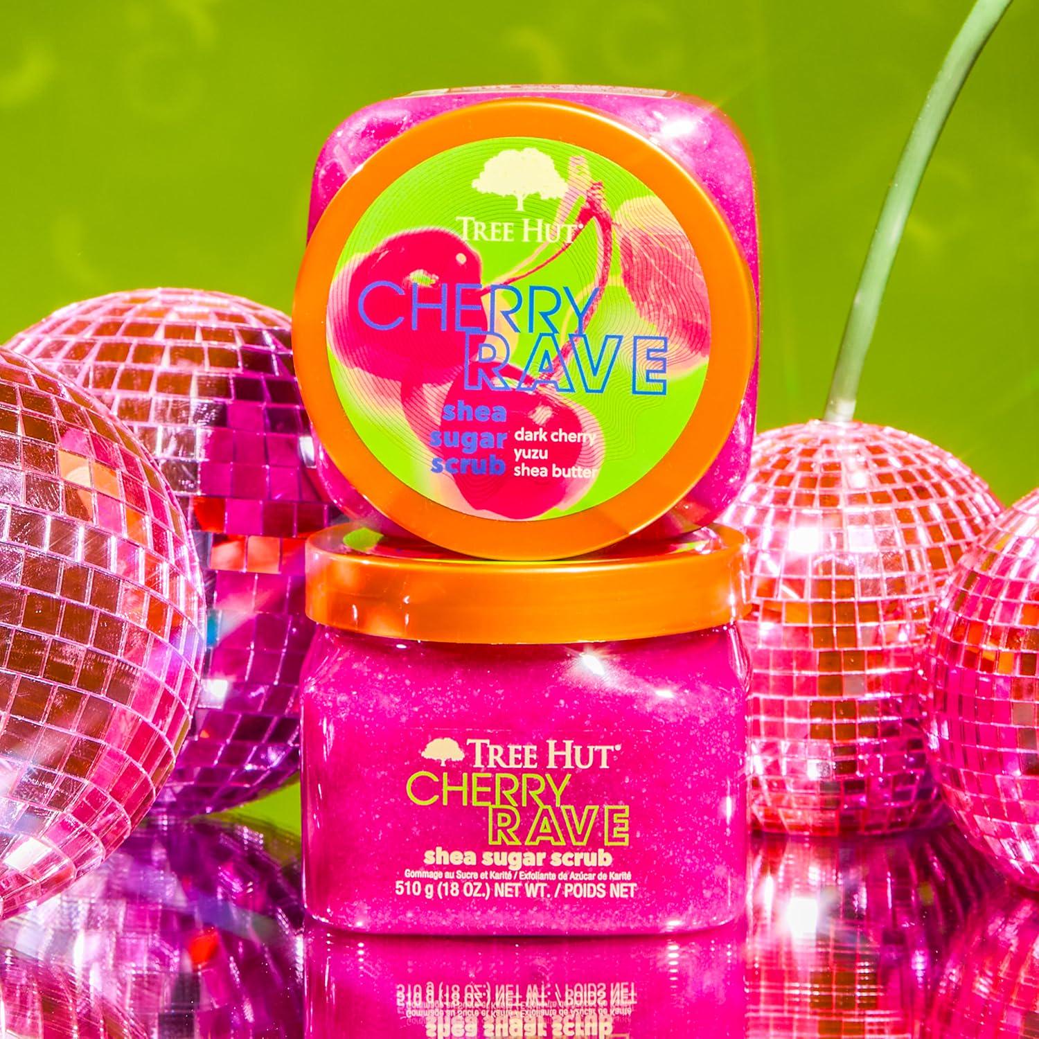 Tree Hut Cherry Rave Shea Sugar Scrub | Exfoliating Body Scrub Removes Dead, Dry Skin For A Soft And Hydrated Feel | Limited Edition Fall | Nourishing Essential Body Care | 18 Fl Oz.,