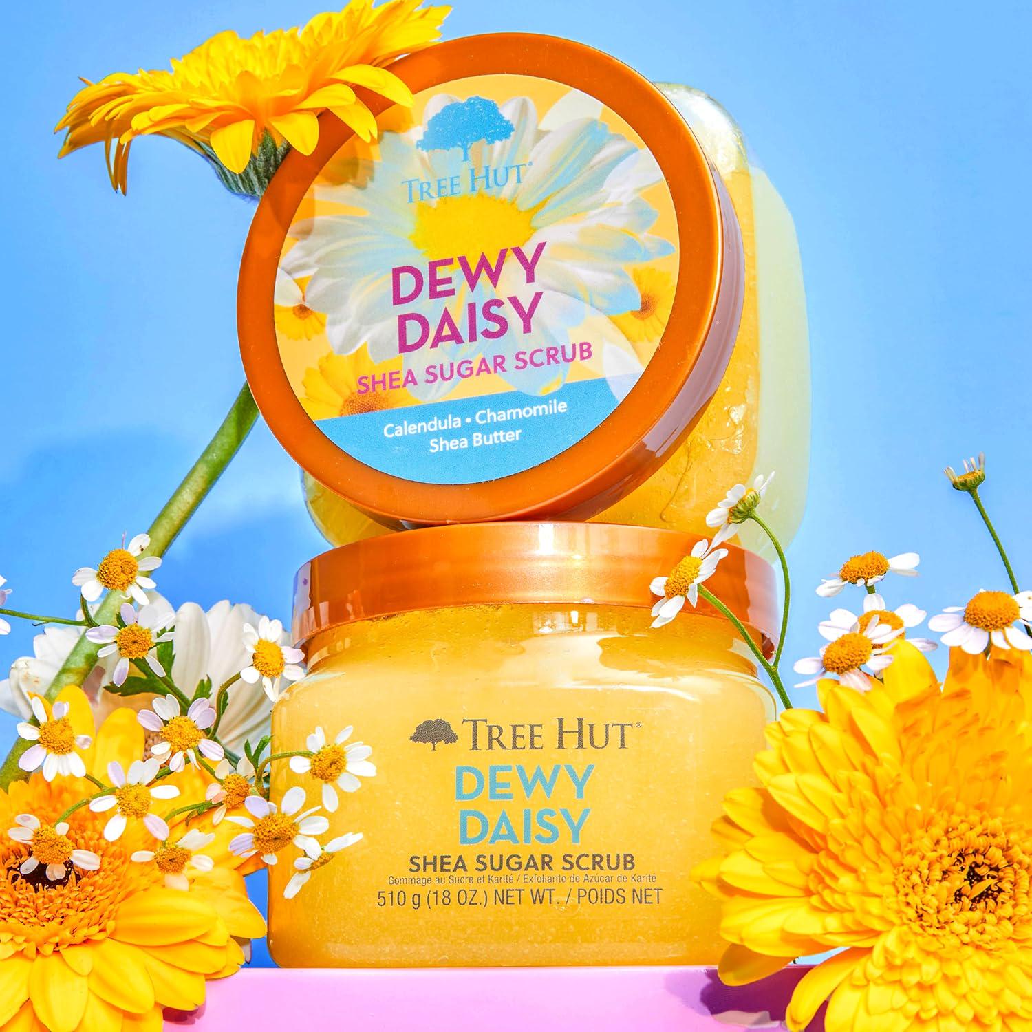 Tree Hut Dewy Daisy Shea Sugar Scrub | Exfoliating Body Scrub Removes Dead, Dry Skin For A Soft And Hydrated Feel | Nourishing Essential Body Care | 18 Fl Oz.,