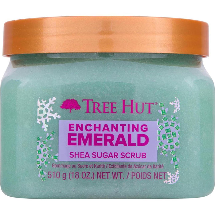 Tree Hut Enchanting Emerald Shea Sugar Scrub, 18 fl oz, Exfoliating, Limited Edition Holiday, Hydrating & Nourishing Body Care