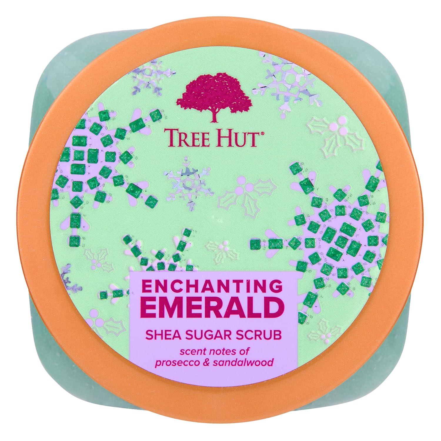 Tree Hut Enchanting Emerald Shea Sugar Scrub | Exfoliating Body Scrub Removes Dead, Dry Skin For A Soft And Hydrated Feel | Limited Edition Holiday | Nourishing Essential Body Care | 18 Fl Oz.,