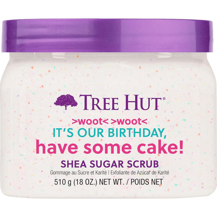 Tree Hut Exfoliating Shea Sugar Scrub, Birthday Cake Scent, 18 oz