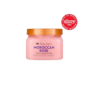 Tree Hut Moroccan Rose Shea Sugar Scrub | Exfoliating Body Scrub Removes Dead, Dry Skin For A Soft And Hydrated Feel | Nourishing Essential Body Care | 18 Fl Oz.,