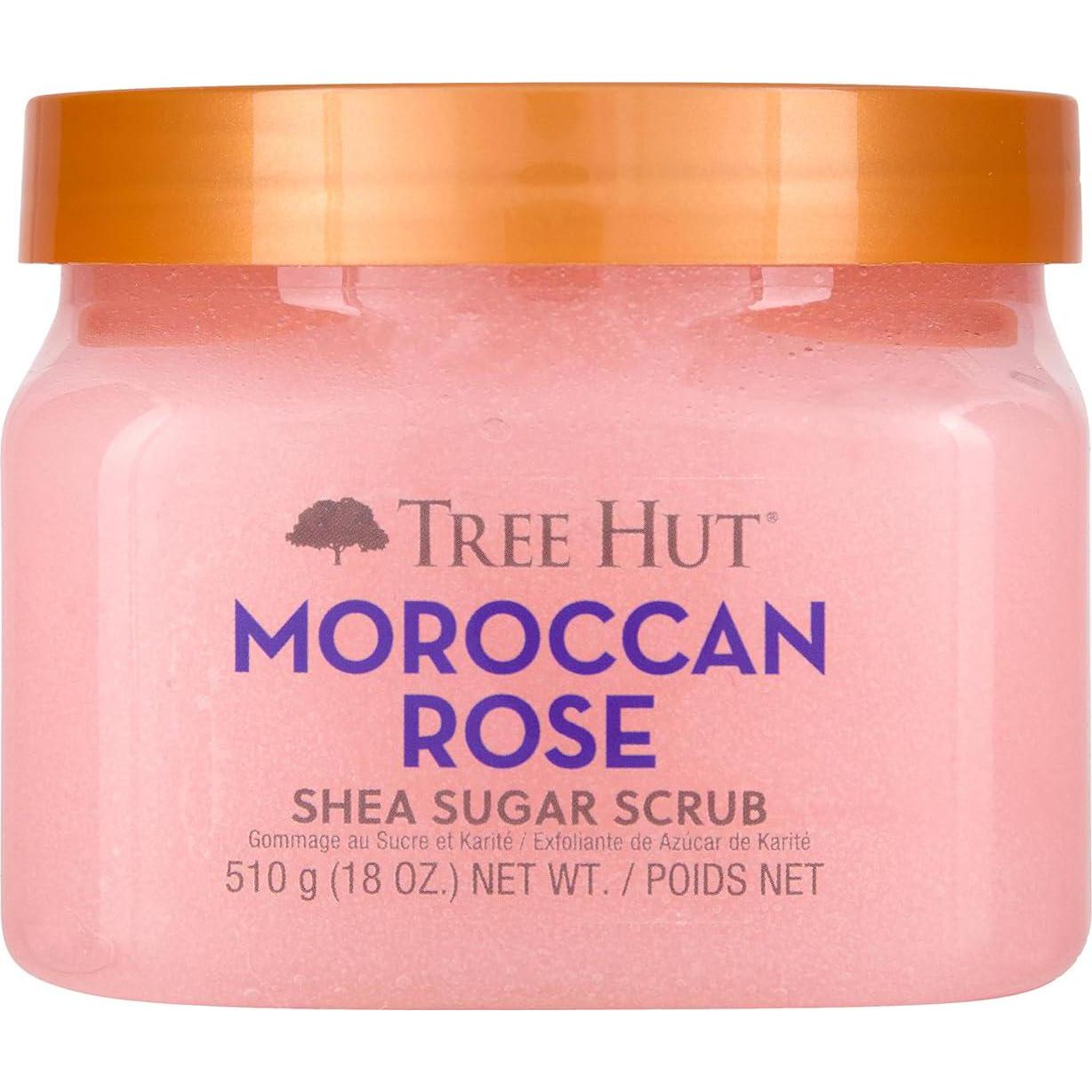 Tree Hut Moroccan Rose Shea Sugar Scrub | Exfoliating Body Scrub Removes Dead, Dry Skin For A Soft And Hydrated Feel | Nourishing Essential Body Care | 18 Fl Oz.,
