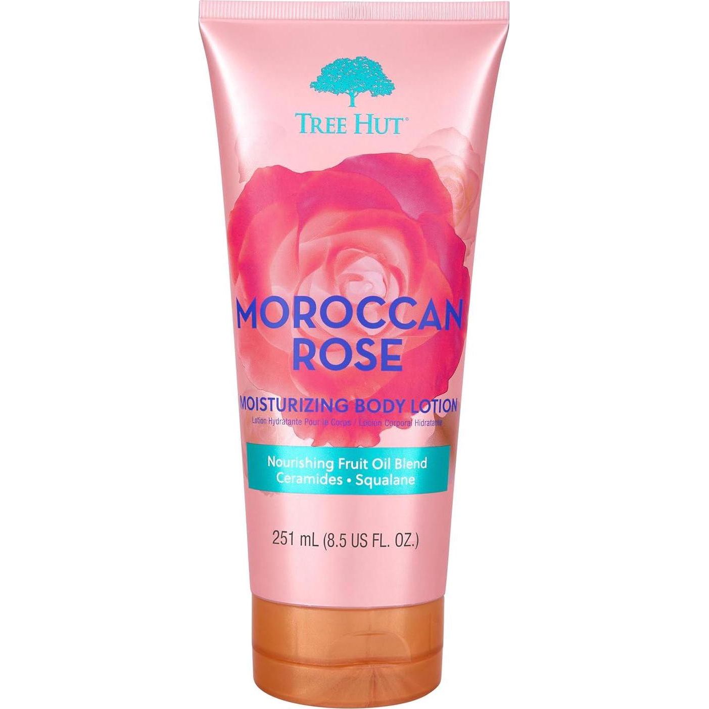 Tree Hut Moroccan Rose Moisturizing Body Lotion, 8.5 fl oz, Ceramide & Squalene for Long-Lasting Hydration