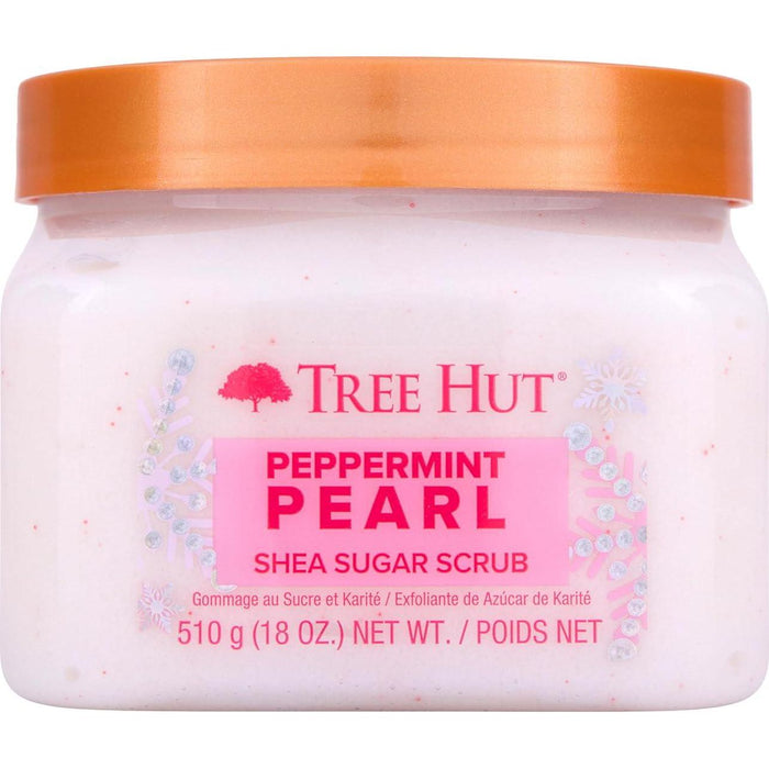 Tree Hut Peppermint Pearl Shea Sugar Scrub, 18 fl oz, Exfoliating Holiday Edition for Soft & Hydrated Skin