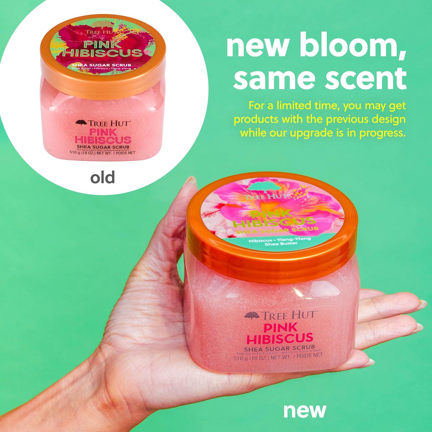 Tree Hut Pink Hibiscus Shea Sugar Scrub | Exfoliating Body Scrub Removes Dead, Dry Skin For A Soft And Hydrated Feel | Nourishing Essential Body Care | 18 Fl Oz.,