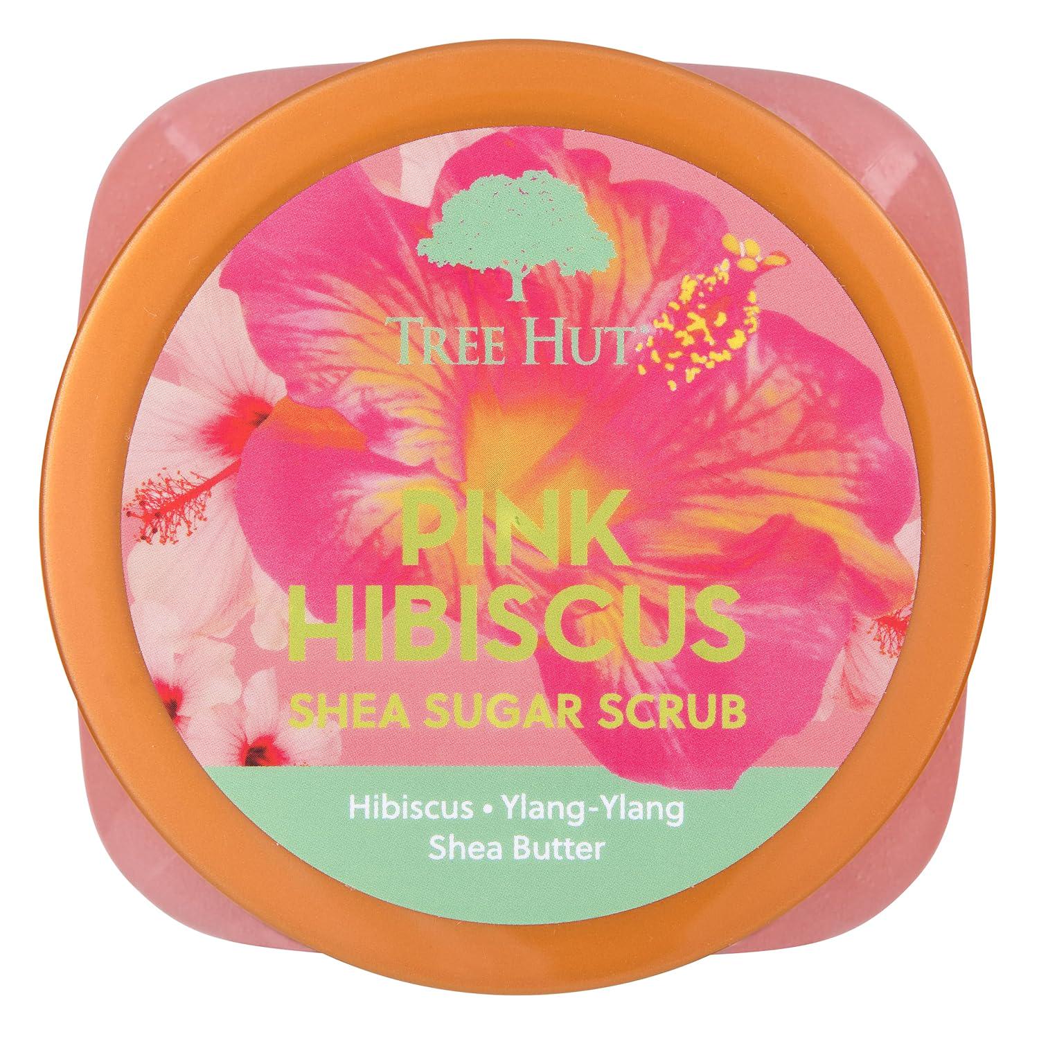 Tree Hut Pink Hibiscus Shea Sugar Scrub | Exfoliating Body Scrub Removes Dead, Dry Skin For A Soft And Hydrated Feel | Nourishing Essential Body Care | 18 Fl Oz.,