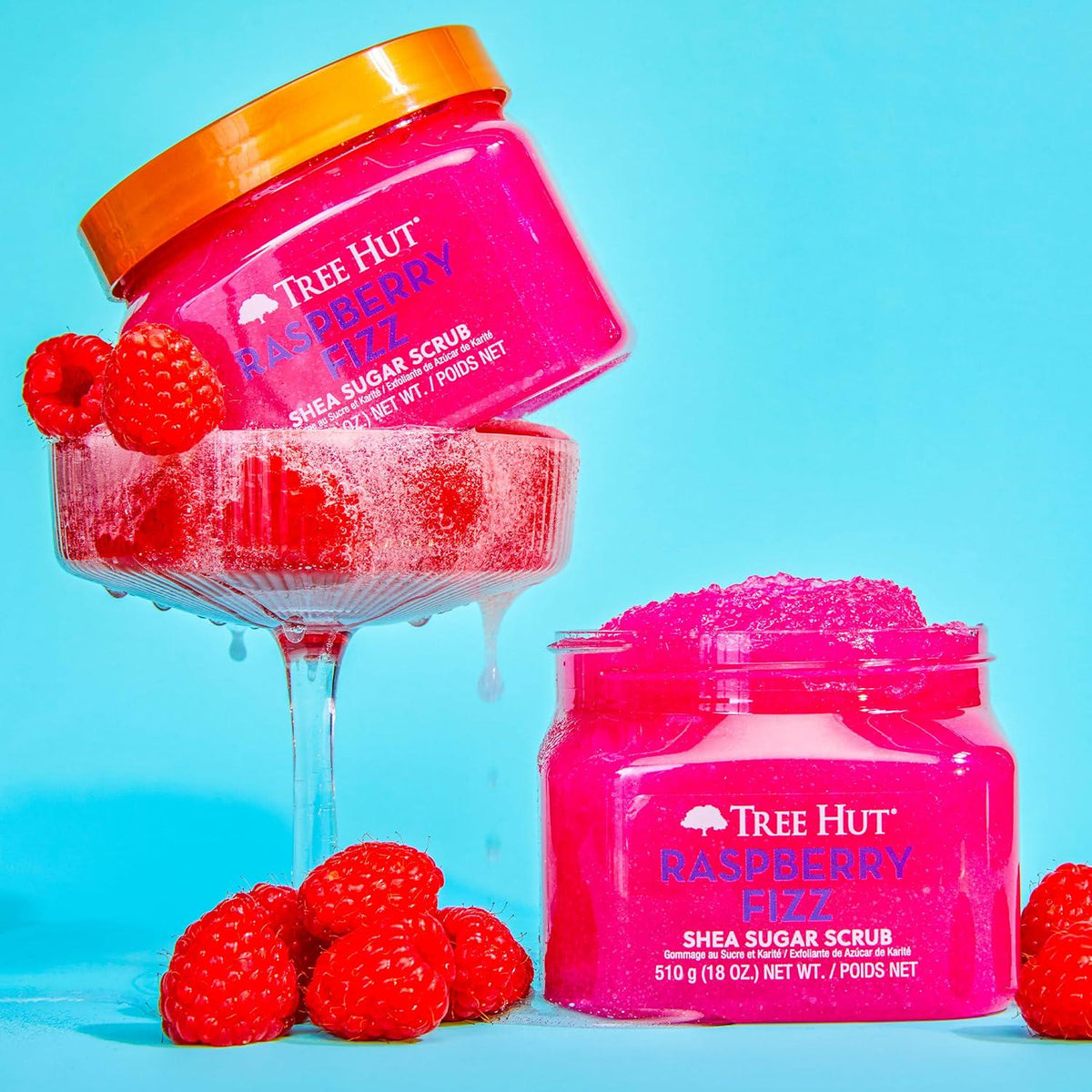 Tree Hut Raspberry Fizz Shea Sugar Scrub | Exfoliating Body Scrub Removes Dead, Dry Skin For A Soft And Hydrated Feel | Nourishing Essential Body Care | 18 Fl Oz.,