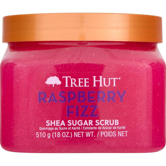 Tree Hut Raspberry Fizz Shea Sugar Scrub, 18 fl oz, Exfoliating Body Scrub for Soft and Hydrated Skin