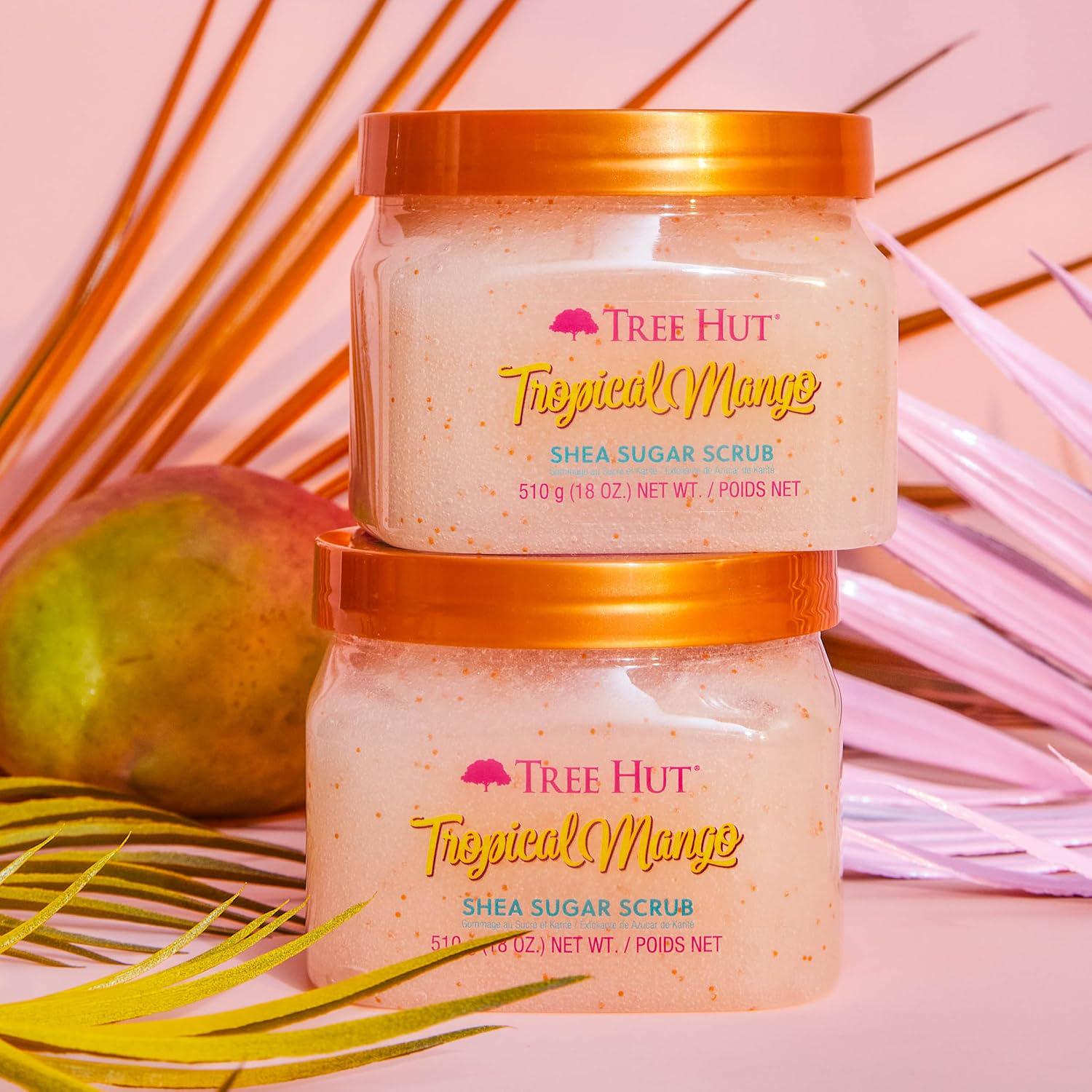 Tree Hut Shea Sugar Scrub Tropical Mango, 18oz, Ultra Hydrating And Exfoliating Scrub For Nourishing Essential Body Care,