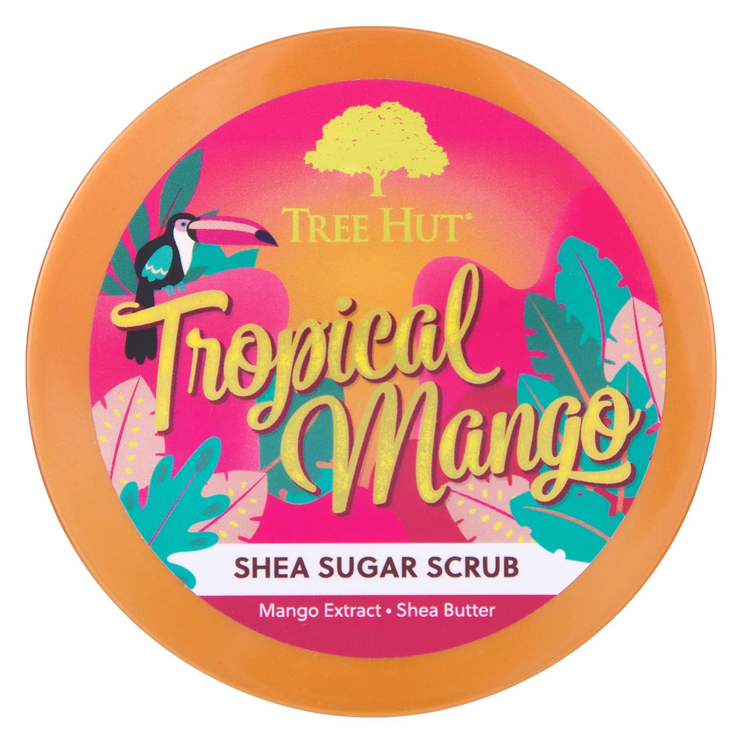 Tree Hut Shea Sugar Scrub Tropical Mango, 18oz, Ultra Hydrating And Exfoliating Scrub For Nourishing Essential Body Care,