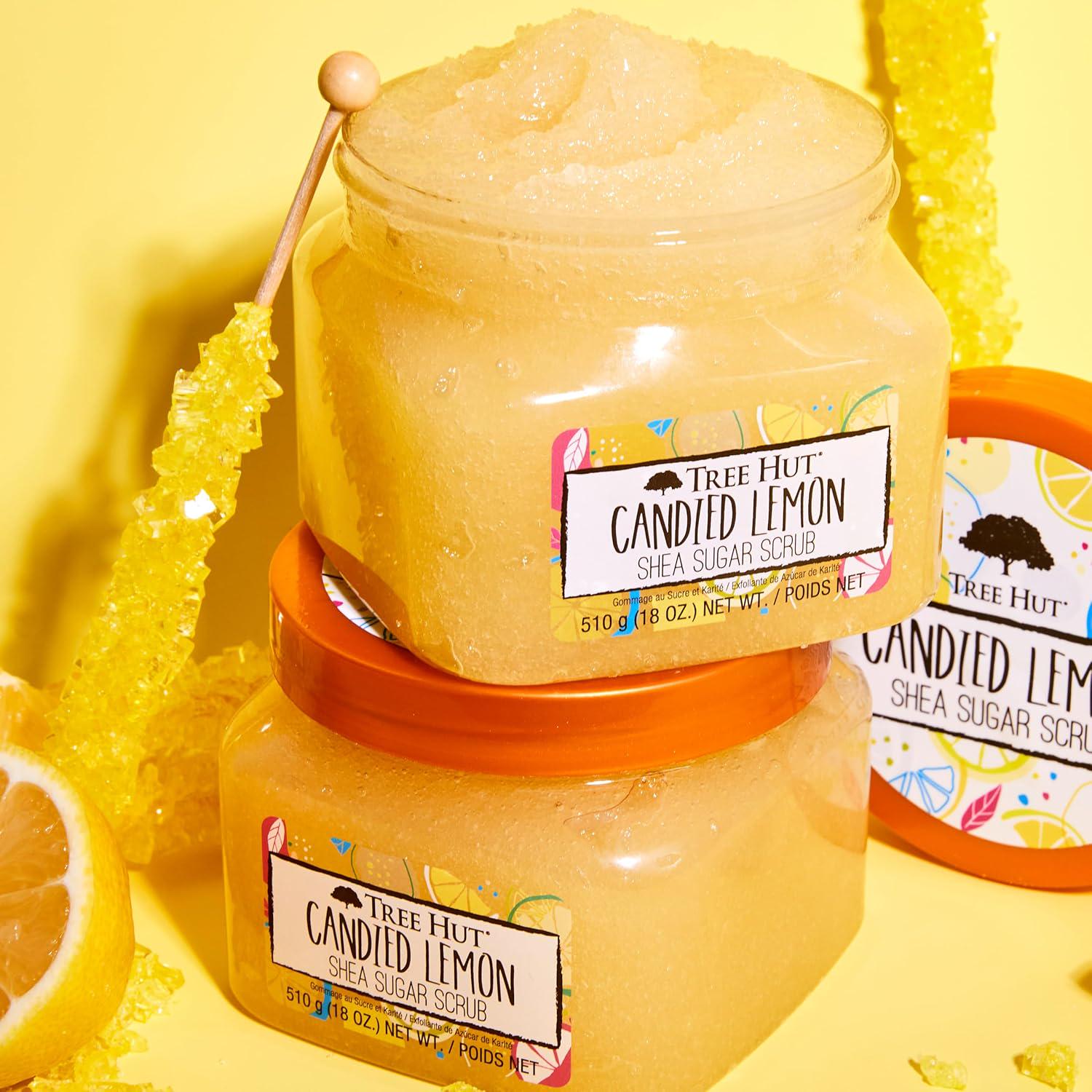 Tree Hut Shea Sugar Scrub Candied Lemon, 18oz, Ultra Hydrating And Exfoliating Scrub For Nourishing Essential Body Care,