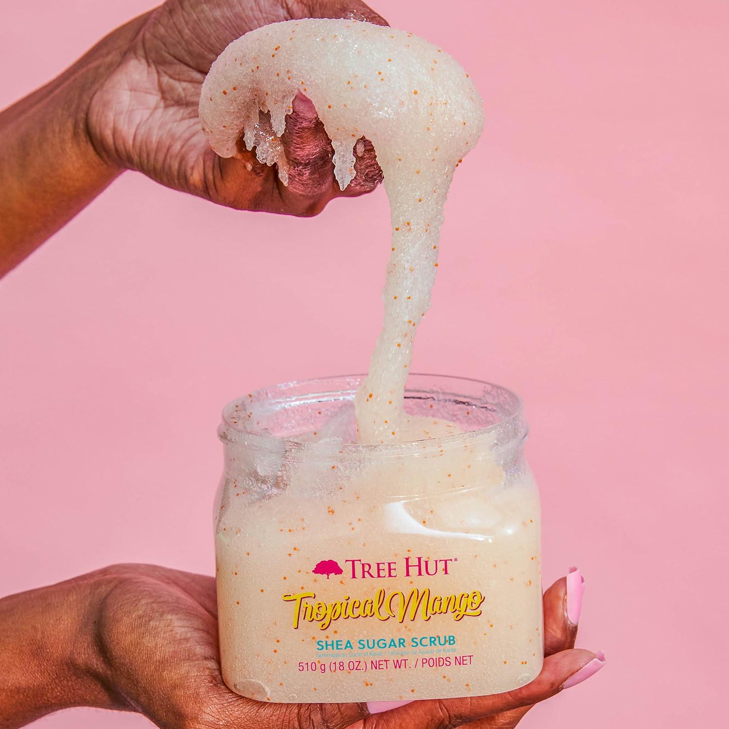 Tree Hut Shea Sugar Scrub Tropical Mango, 18oz, Ultra Hydrating And Exfoliating Scrub For Nourishing Essential Body Care,