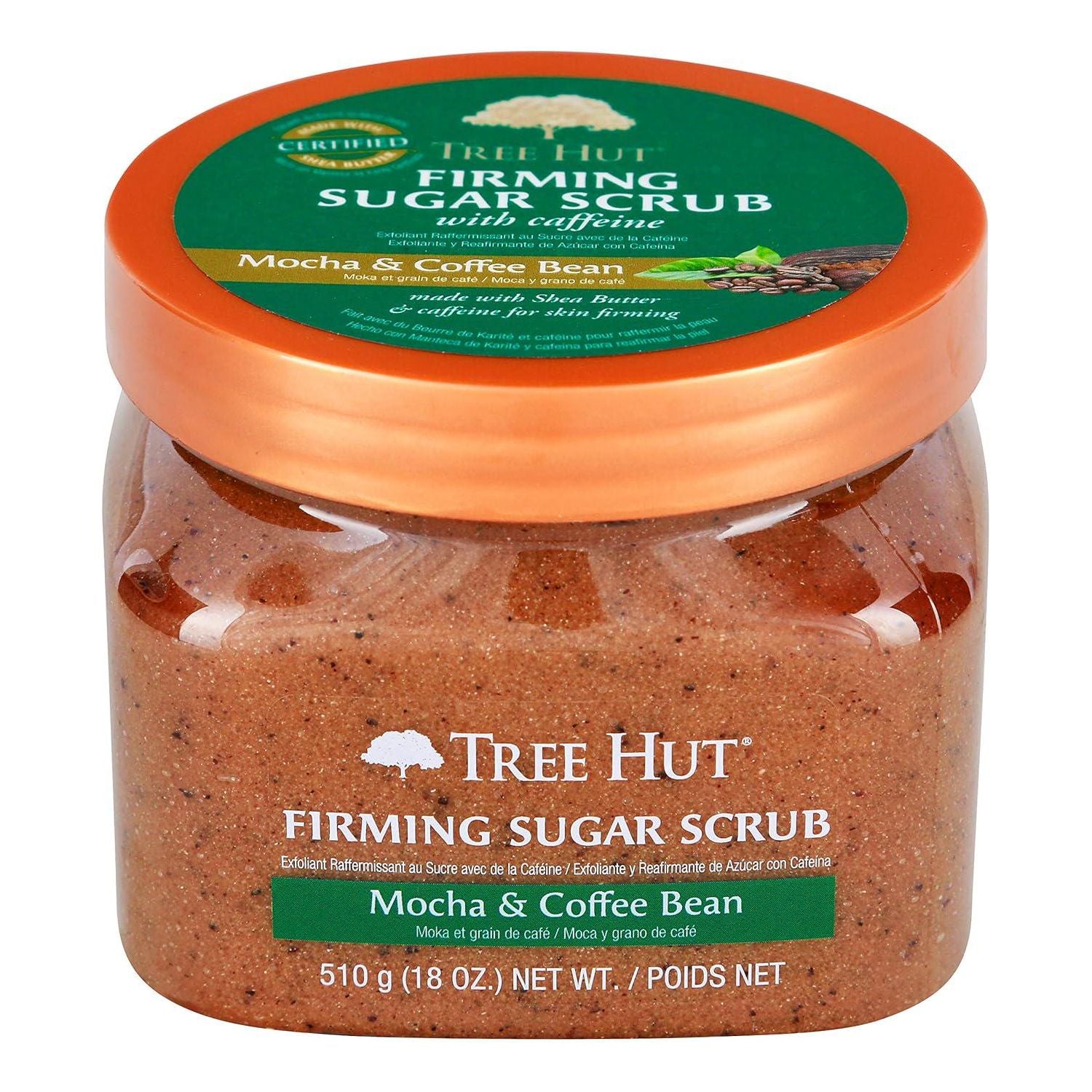 Tree Hut Ultra Hydrating And Exfoliating Sugar Scrub Mocha And Coffee Bean For Nourishing Essential Body Care, 18 Ounce,
