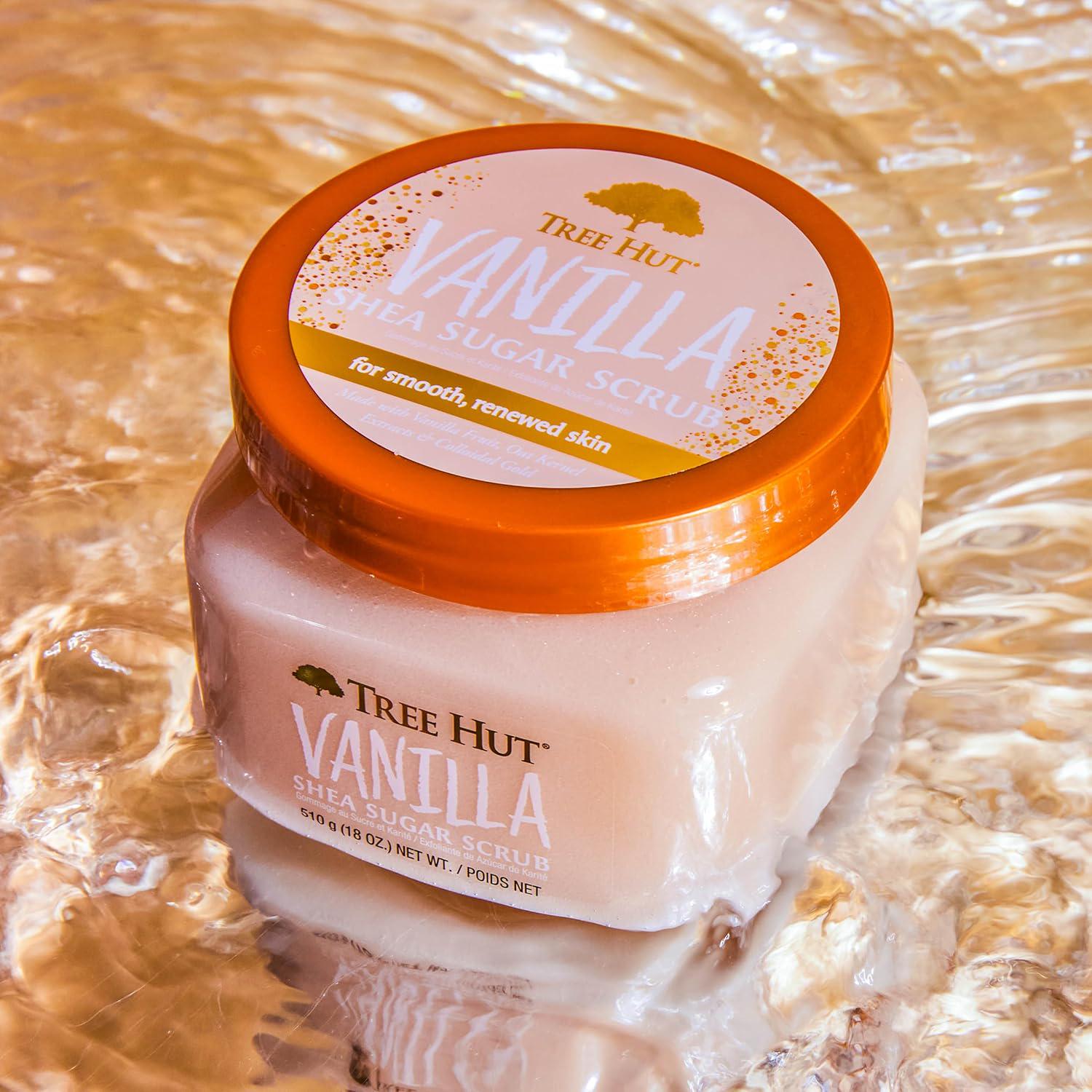 Tree Hut Vanilla Shea Sugar Exfoliating And Hydrating Body Scrub, 18 Oz,