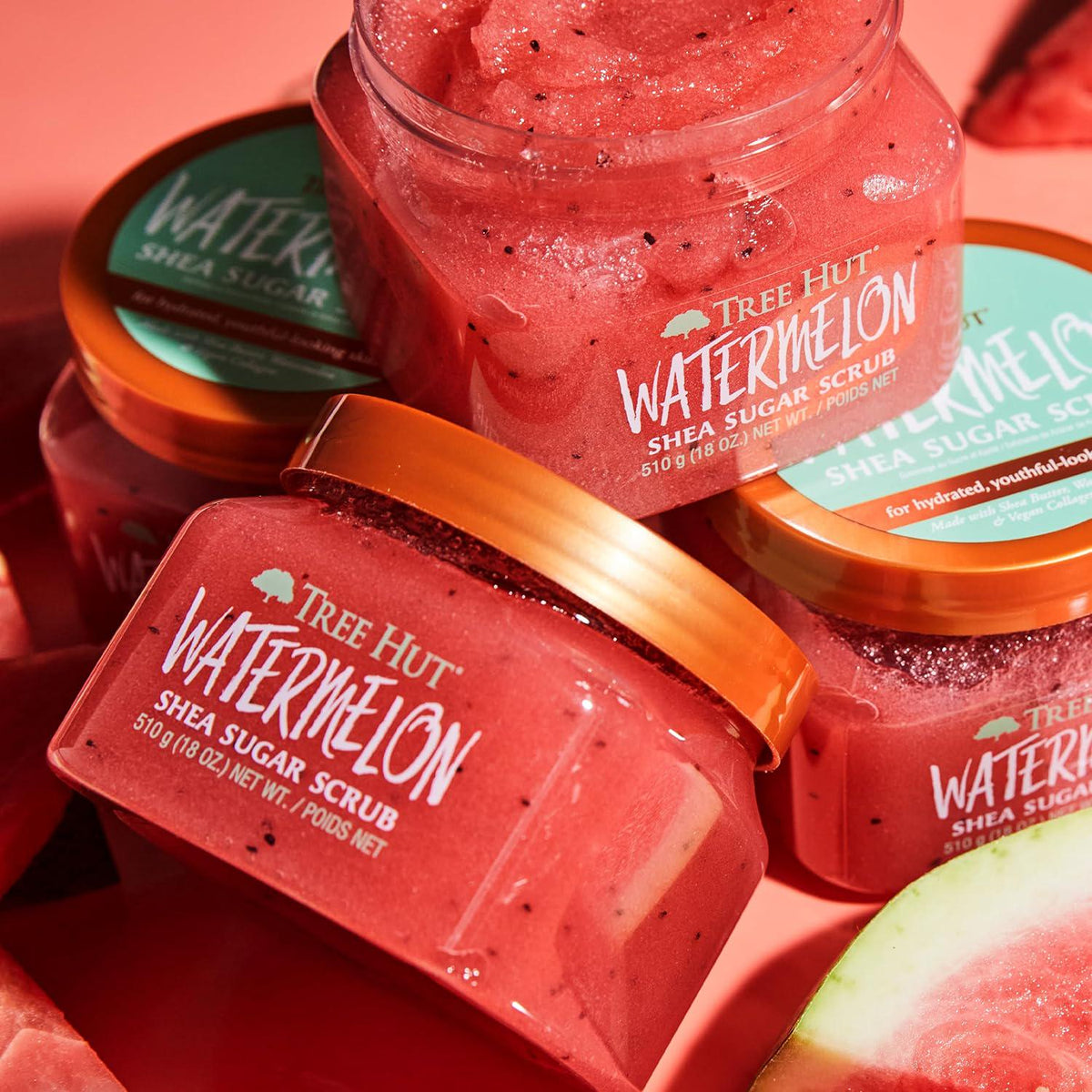 Tree Hut Watermelon Shea Sugar Scrub | Exfoliating Body Scrub Removes Dead, Dry Skin For A Soft And Hydrated Feel | Nourishing Essential Body Care | 18 Fl Oz.,