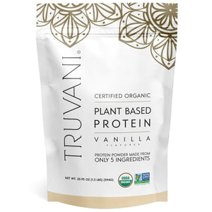 Truvani Vegan Pea Protein Powder, Vanilla, 20g Organic Plant-Based Protein per Serving, 20 Servings, Keto, Gluten & Dairy-Free, Low Carb, No Added Sugar