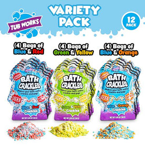 Tub Works Bath Crackles 12 Pack Sensory Fun Bath Toy for Toddlers Water Swirl Crackle Pop Non Toxic