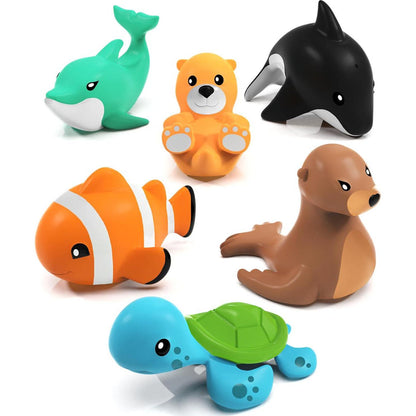 Tub Works Mold Free Bath Toys 6 Pack Soft Squeezable Water Toys for Toddlers and Babies