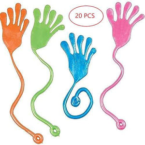Tuko Sticky Hands 20-Pack, Stretchy Sticky Fingers Party Favors for Kids, Sensory Toy Set for Birthdays & Events