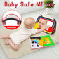 Tummy Time Baby Mirror Toy with Crinkle Book and Teether High Contrast Sensory Toy for Newborns Boys Girls 0 to 6 Months