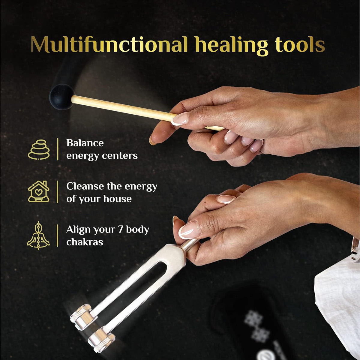 Tuning Forks For Healing (128Hz, 256Hz, 512Hz) Authentic Body Weighted Tuning Forks Medical For Healing Chakra Set Yoga And Meditation Accessories Tuning Fork Set Frequency Healing Devices,