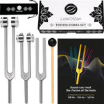 Tuning Forks For Healing (128Hz, 256Hz, 512Hz) Authentic Body Weighted Tuning Forks Medical For Healing Chakra Set Yoga And Meditation Accessories Tuning Fork Set Frequency Healing Devices,