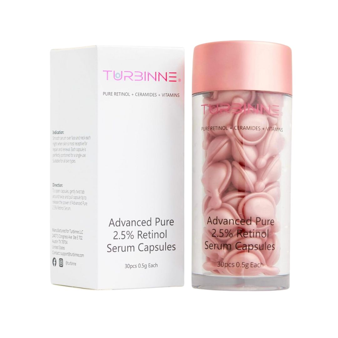 Turbinne Pure Retinol + Ceramides + Vitamins Advanced Pure 2.5% Retinol Serum 30 Capsules