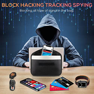 Tuulin Faraday Bag 2 Pack, Signal Blocking for Phone & Key Fob, Anti-Theft RFID Pouch, Black, Universal Fit