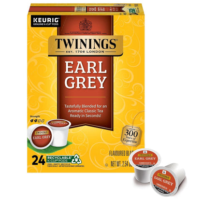 Twinings Twinings Earl Grey Black Tea K-Cup Pods For Keurig, 24 Count (Pack Of 1), Flavoured With Citrus And Bergamot, Caffeinated, Enjoy Hot Or Iced | Packaging May Vary
