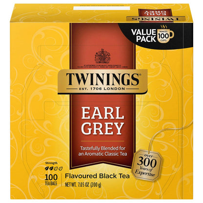 Twinings Earl Grey Black Tea, Citrus & Bergamot Flavored, 100 Tea Bags, Pack of 1
