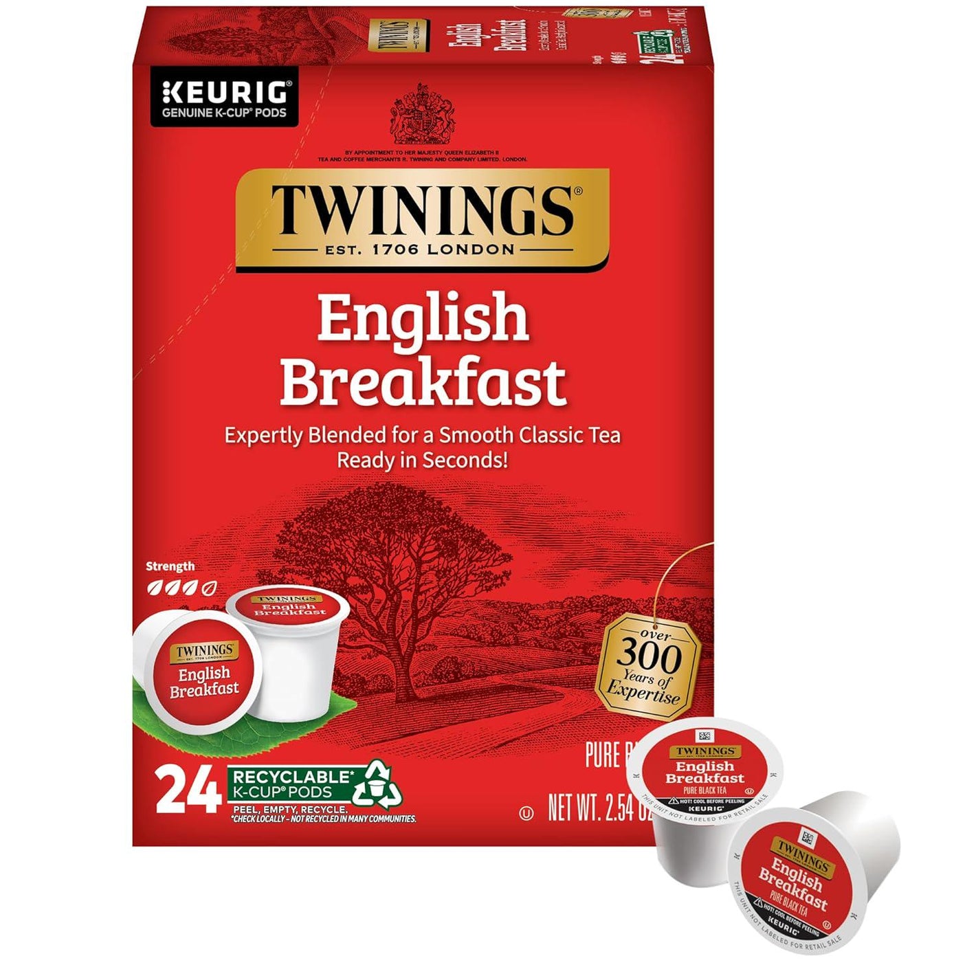Twinings Twinings English Breakfast Black Tea K-Cup Pods For Keurig, 24 Count (Pack Of 1), Smooth, Flavourful, Robust, Caffeinated, Enjoy Hot Or Iced | Packaging May Vary