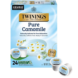 Twinings Twinings Pure Camomile Herbal Tea K-Cup Pods For Keurig, Naturally Caffeine-Free, Made With Pure Camomile Blossoms, 24 Count (Pack Of 1), Enjoy Hot Or Iced | Packaging May Vary