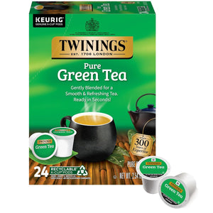 Twinings Pure Green Tea K-Cup Pods for Keurig, 24 Count, Smooth Flavor with Enticing Aroma, Caffeinated, Enjoy Hot or Iced
