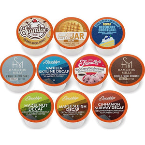 Two Rivers Coffee Decaf Flavored Coffee Pods, Assorted Variety Pack, Compatible with Keurig K-Cup Brewers, 40 Count