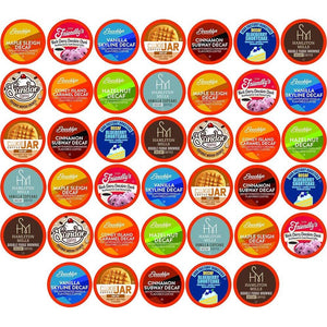 Two Rivers Coffee Decaf Flavored Coffee Pods, Assorted Variety Pack, Compatible with Keurig K-Cup Brewers, 40 Count