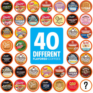 Two Rivers Coffee Flavored Coffee Pods Compatible with Keurig K-Cup Brewers, Assorted Flavored Coffee, 40 Count