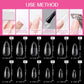 UNA GELLA UNA GELLA Almond Gel Nail Tips, 504PCS Pre Etched Clear Fake Nails Tips Medium Almond Shape - 12 Sizes Full Cover Soft Acrylic Press On Nail Extensions No C Curve Gift For Diy At Home