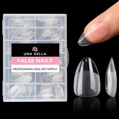 UNA GELLA UNA GELLA Short Fake Nails Tips Almond Shape 504PCS Soft Press On Gel Nail Tips Pre Shaped For Women Home Almond Nail Extension Full Cover, 12 Sizes Acrylic Gelly Tips