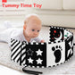 Urmywo High Contrast Tummy Time Baby Toy, Soft Black & White Crinkle Book for 0–3 Months, Visual Sensory Gift