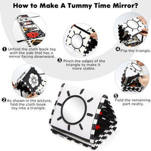 Urmywo High Contrast Tummy Time Baby Toy, Soft Black & White Crinkle Book for 0–3 Months, Visual Sensory Gift