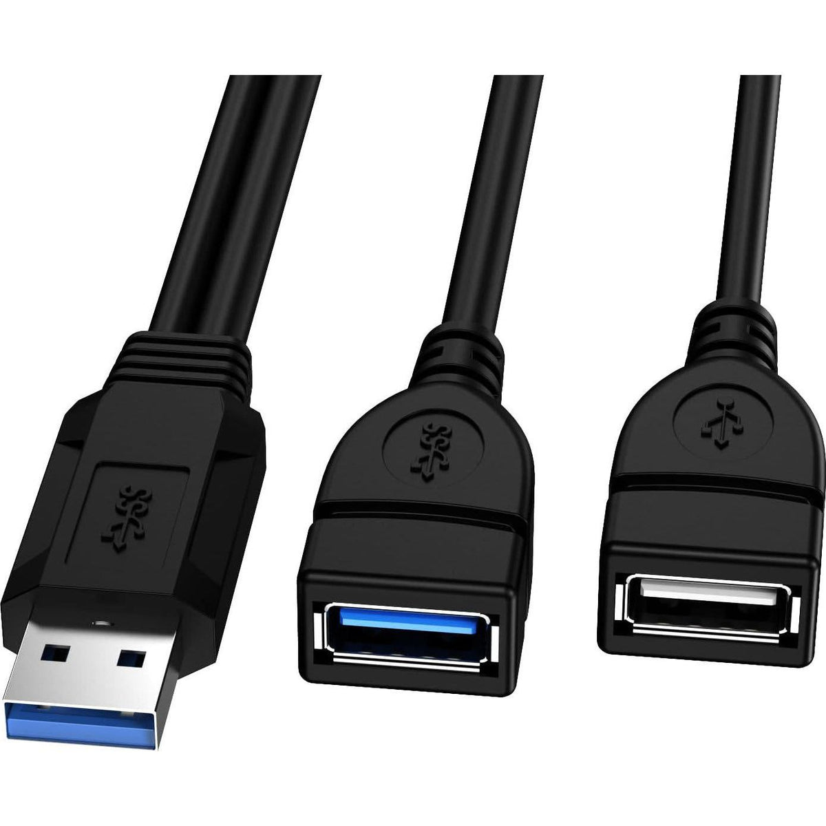 USB 3.0 Female To Dual USB Male Splitter Cable, 2 Pack,