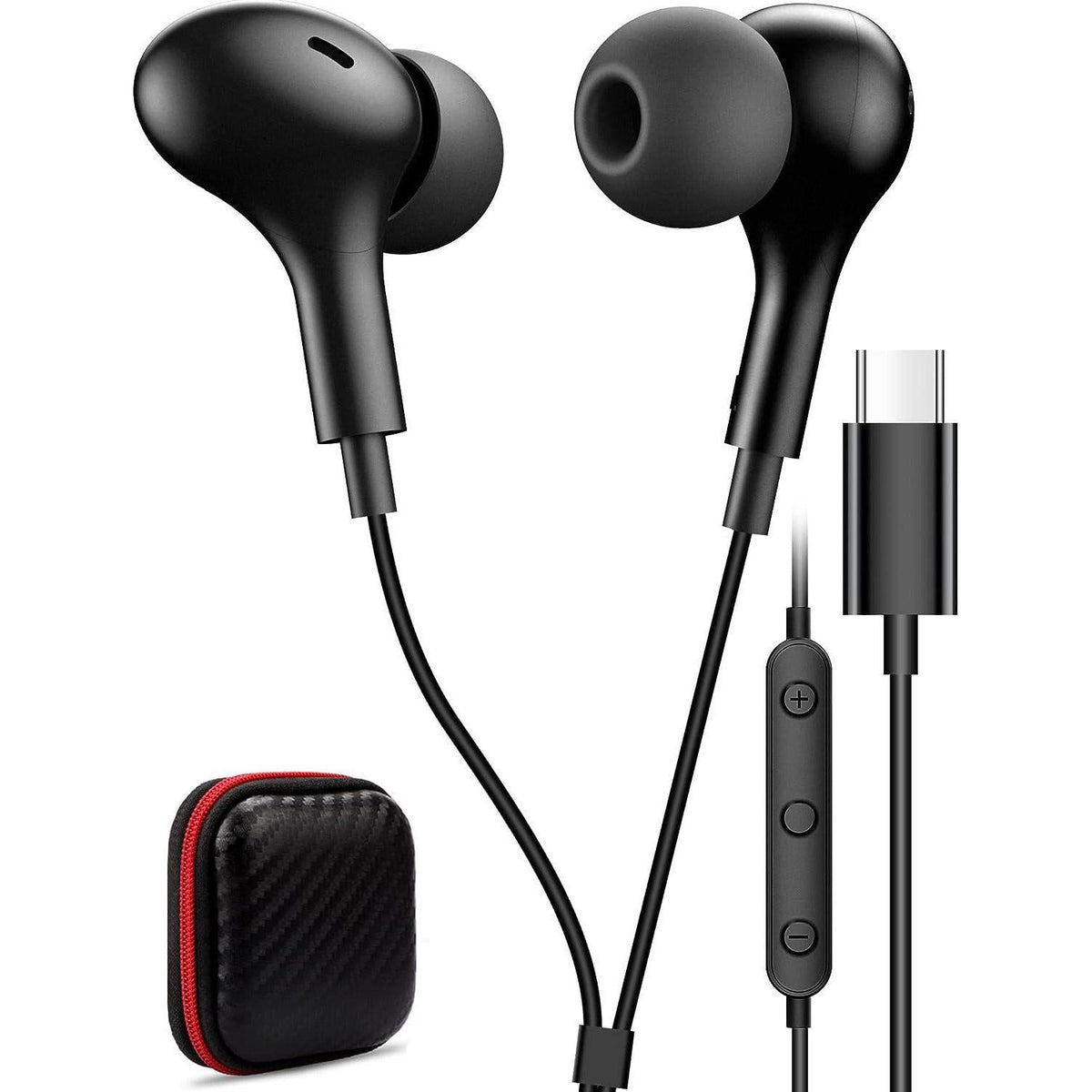 USB C Headphone For Samsung S23 FE S22 S21 S20 A53 A54 Wired Earbuds Magnetic In-Ear Type C Earphone With Microphone Volume Control Bass Stereo Noise Canceling For IPhone 15 Pro Max Pixel 6 6a 7a 8 5,